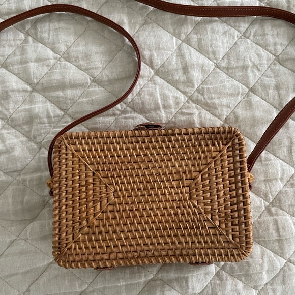 NWOT ASOS Rattan Crossbody Square Bag - Picture 2 of 5
